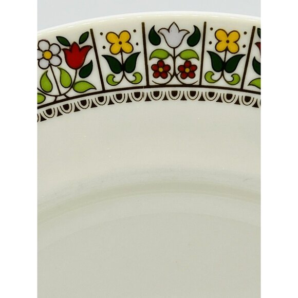 Royal Doulton Fireglow Dinner Plate 10.5 inches Floral Border Boho Retro - Picture 3 of 6